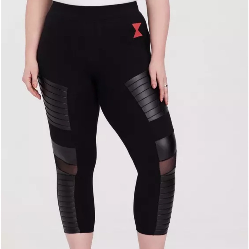 Torrid Her Black Widow Black Crop Moto Legging